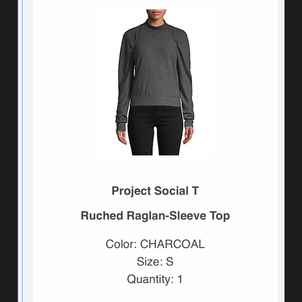 Project Social T
Ruched Raglan-Sleeve Top